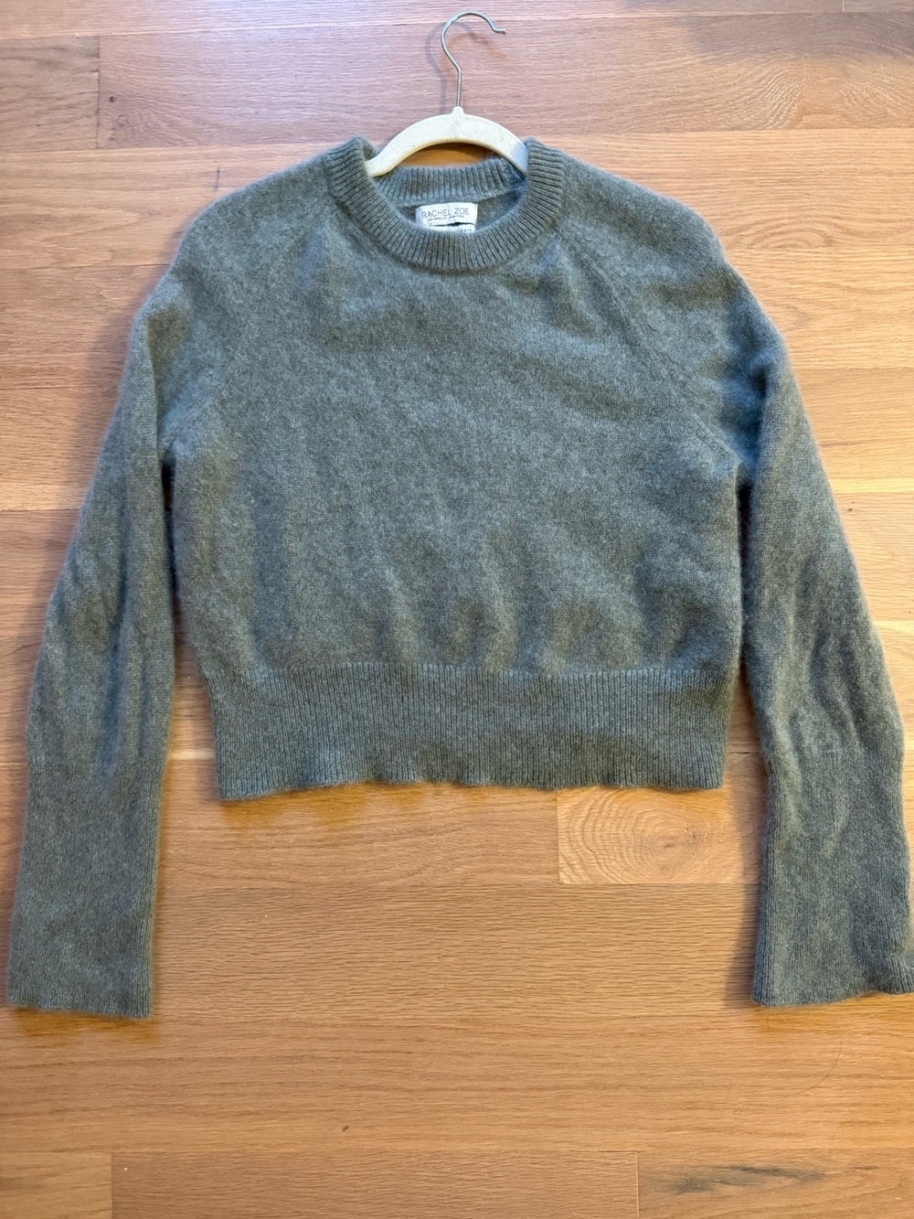 Rachel Zoe Crewneck Women’s Cashmere Sweater in Olive Green